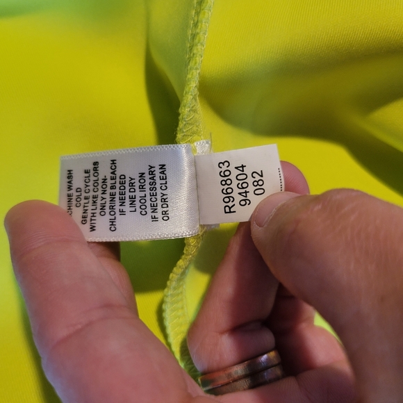 Spense Neon Green Lazor Cut Sleeveless Pleated Dress Size 14 - Picture 6 of 9